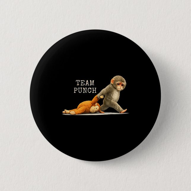Team punch - baby monkey punch  6 cm round badge (Front)