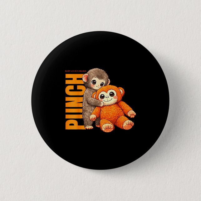 Team punch - baby monkey punch  6 cm round badge (Front)