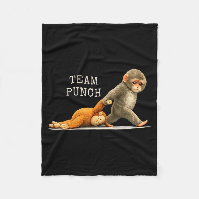 Team punch - baby monkey punch  fleece blanket (Front)