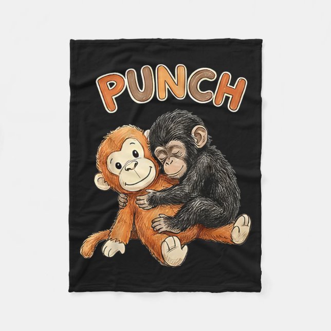 Team punch - baby monkey punch  fleece blanket (Front)