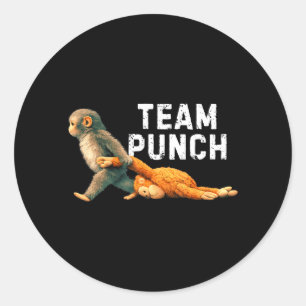 Team Punch Baby Monkey Punch Trend Meme Graphic Classic Round Sticker