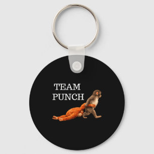 Team punch baby monkey punch trend meme graphic key ring