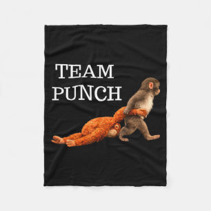 Team punch baby monkey punch trend meme graphic Te Fleece Blanket