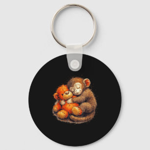 Team punch baby monkey punch trend meme graphicTea Key Ring