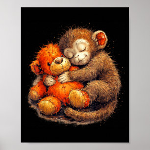 Team punch baby monkey punch trend meme graphicTea Poster