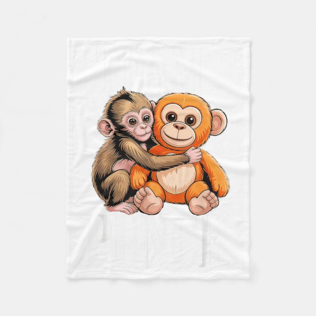 Team Punch - Cute Baby Monkey Fleece Blanket (Front)