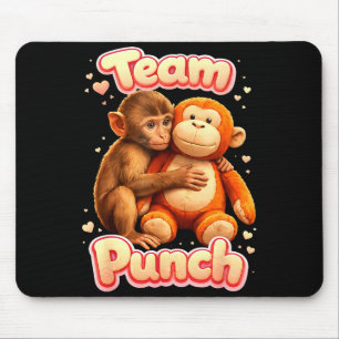 Team punch cute baby monkey named punch women mouse mat