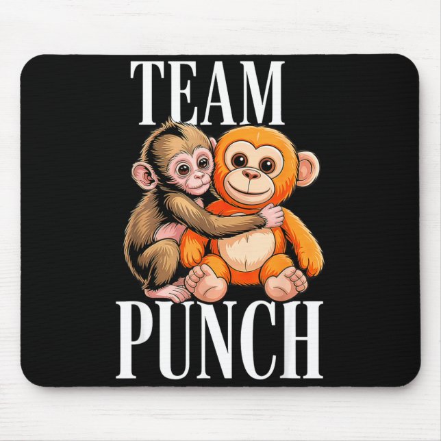 Team punch - cute baby monkey Team punch - cute ba Mouse Mat (Front)