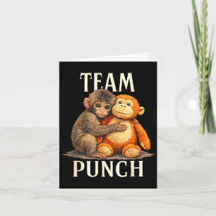 Team punch cute monkey and bear design  card