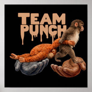 Team Punch Dripping Japanese Monkey Poster