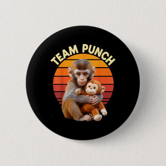 Team Punch Monkey Plush Retro Sun 6 Cm Round Badge