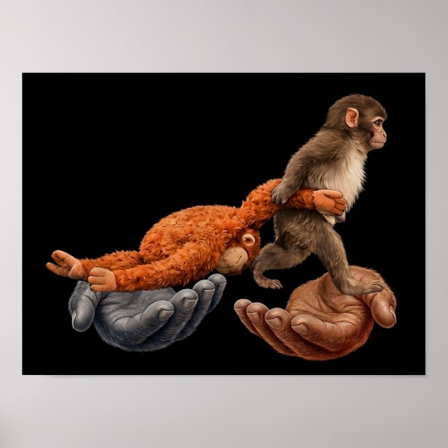 Team Punch Monkey With Toy Six Seven Style Poster (Front)