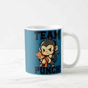 Team punch tough baby monkey plush toy meme coffee mug