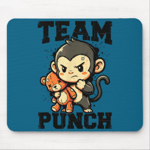 Team punch tough baby monkey plush toy meme  mouse mat