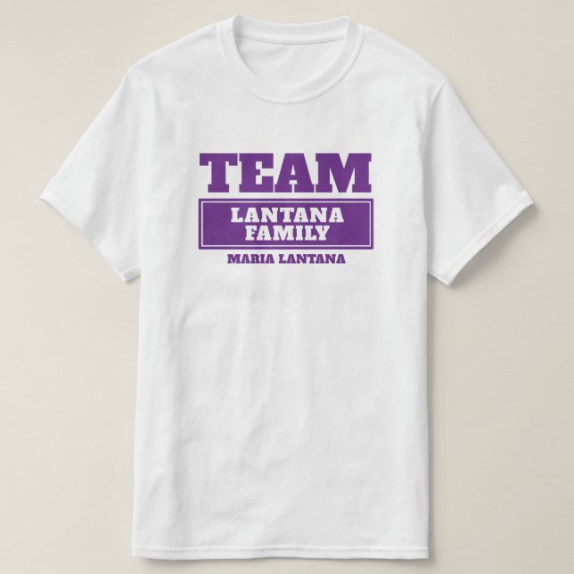 Team purple personalised family or group t-shirt (Design Front)