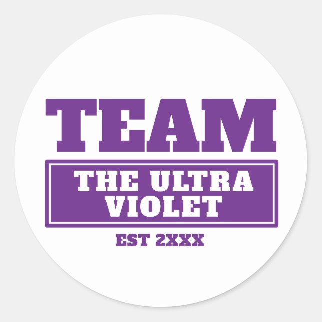 Team purple personalised family or team stickers (Front)