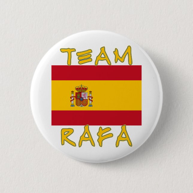 Team Rafa with Spanish Flag 6 Cm Round Badge (Front)