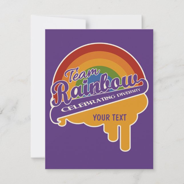 Team Rainbow custom invitations (Front)
