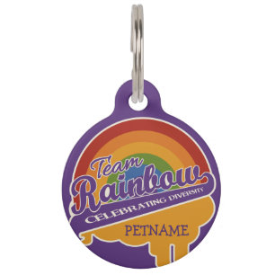 Team Rainbow custom pet tags