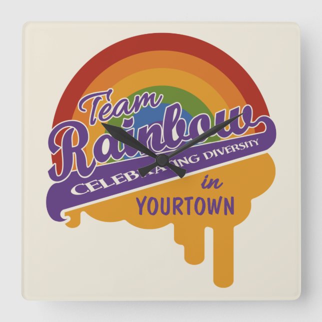 Team Rainbow custom wall clock (Front)