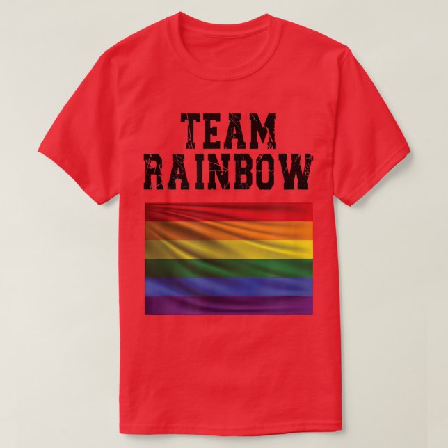 Team Rainbow, LGBTQ, LGBT, Gay-Pride T-Shirt (Design Front)