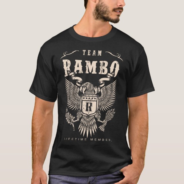 TEAM RAMBO Lifetime Member. T-Shirt (Front)