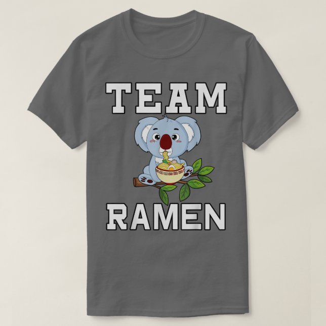 Team Ramen Funny Koala Bear  T-Shirt (Design Front)