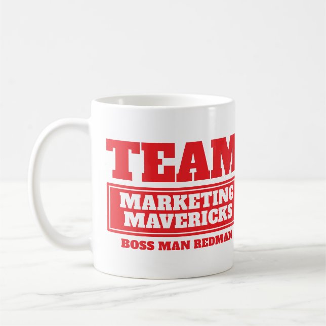 Team red personalise team and name mug (Left)