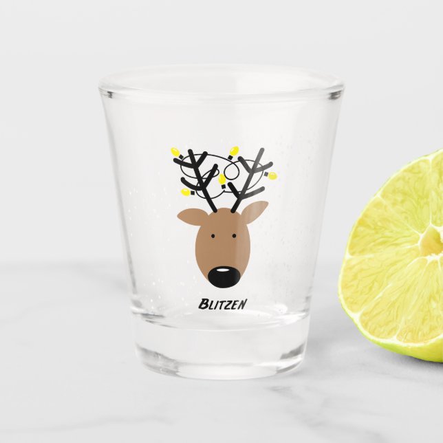 Team Reindeer - Blitzen Shot Glass (Front)
