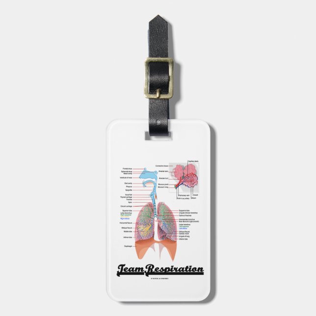 Team Respiration (Respiratory System) Luggage Tag (Front Vertical)