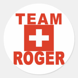 Team Roger with Swiss Flag Classic Round Sticker