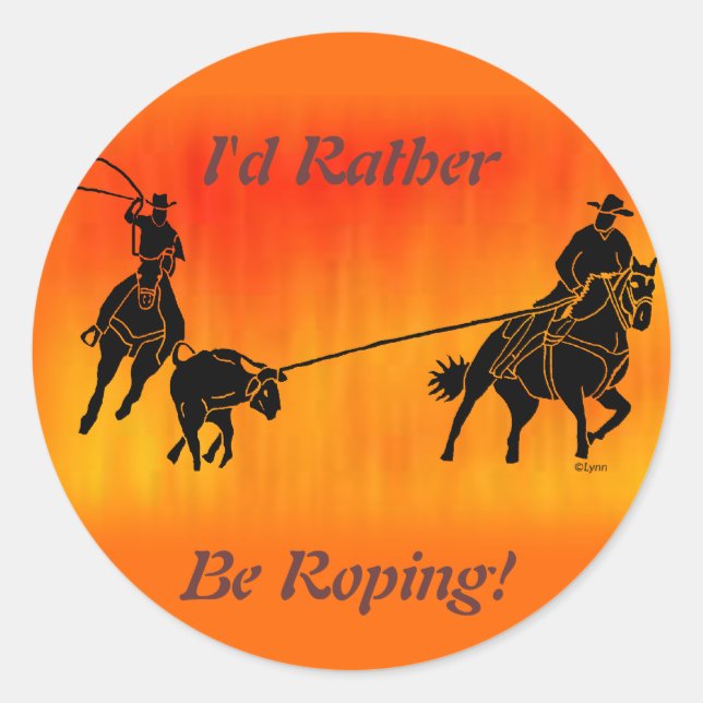 Team Ropers 202 Classic Round Sticker (Front)