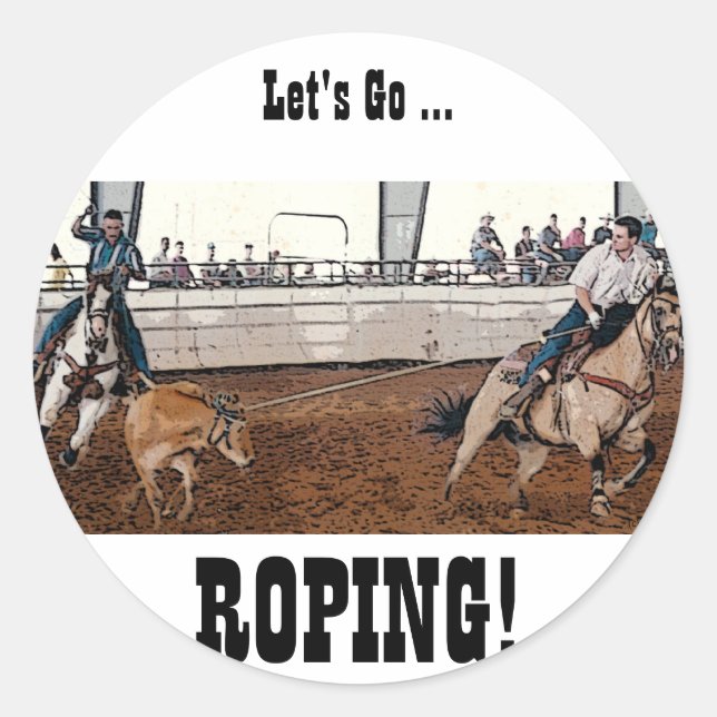 Team Ropers Classic Round Sticker (Front)