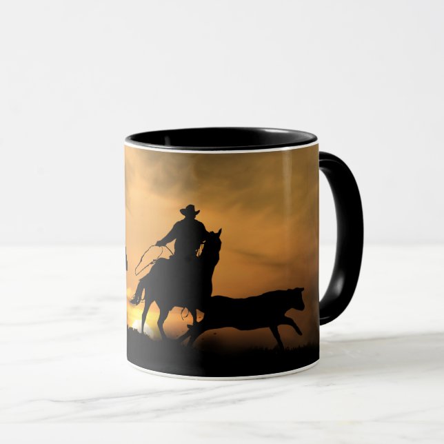 Team Roping Cowboy Country Mug (Front Right)