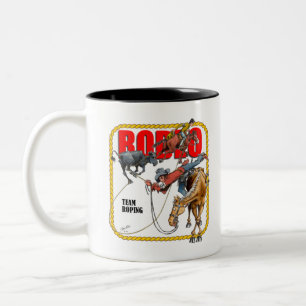 Team Roping Two-Tone Coffee Mug