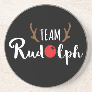 Team Rudolph Christmas Motif Coaster