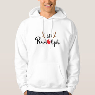 Team Rudolph Christmas Motif Hoodie