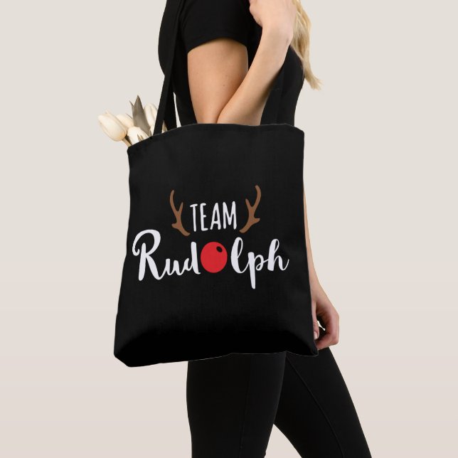 Team Rudolph Christmas Motif Tote Bag (Close Up)