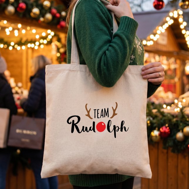 Team Rudolph Christmas Quote Tote Bag (Creator Uploaded)