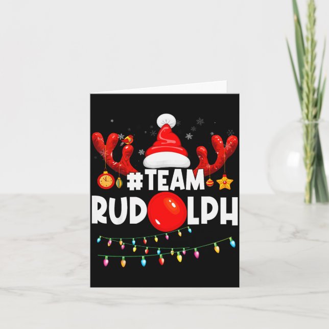 Team Rudolph-cool Christmas Reindeer Costume  Card (Front)