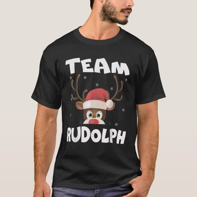 Team Rudolph Funny Xmas Reindeer Deer Lover Gift D T-Shirt (Front)
