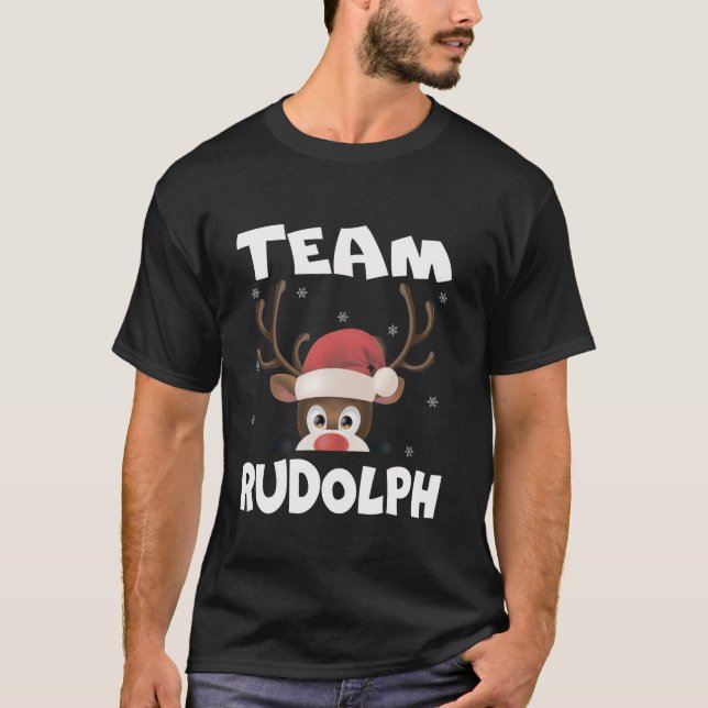 Team Rudolph Funny Xmas Reindeer Deer Lover Gift D T-Shirt (Front)