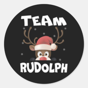 Team Rudolph Reindeer Deer Classic Round Sticker