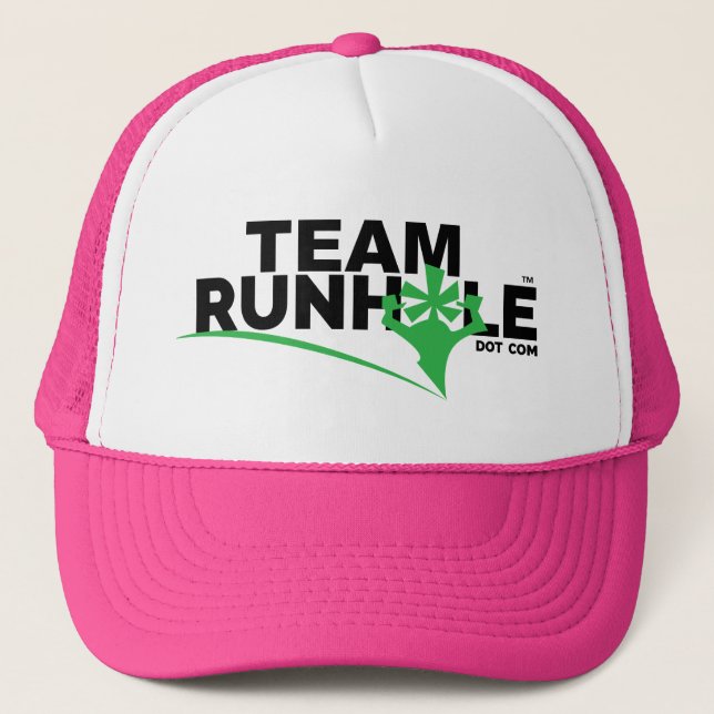 Team Runhole Hat- PINK! Trucker Hat (Front)