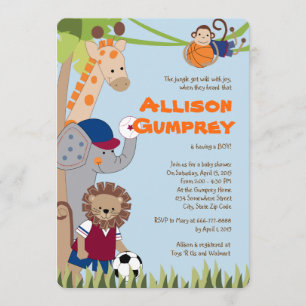 Team Safari Baby Shower Invitation