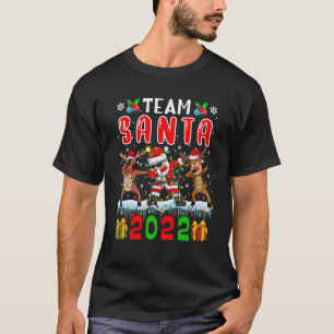 Team Santa 2022 Christmas Lights Dabbing Reindeer T-Shirt
