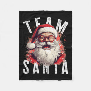 Team Santa Christmas Funny Xmas Santa Claus 2  Fleece Blanket