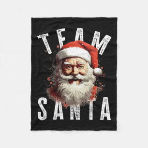 Team Santa Christmas Funny Xmas Santa Claus 3  Fleece Blanket