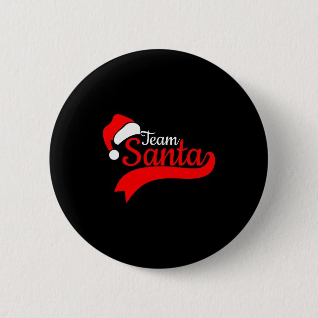 Team Santa Christmas Squad Family Matching Pajamas 6 Cm Round Badge (Front)