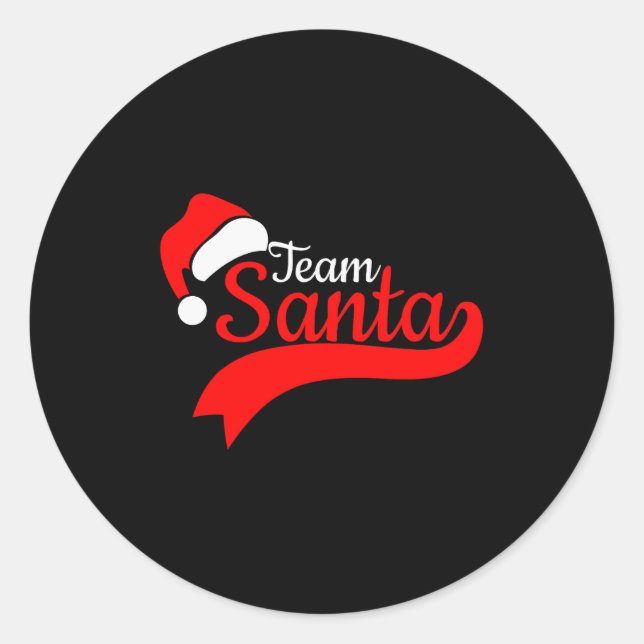 Team Santa Christmas Squad Family Matching Pajamas Classic Round Sticker (Front)
